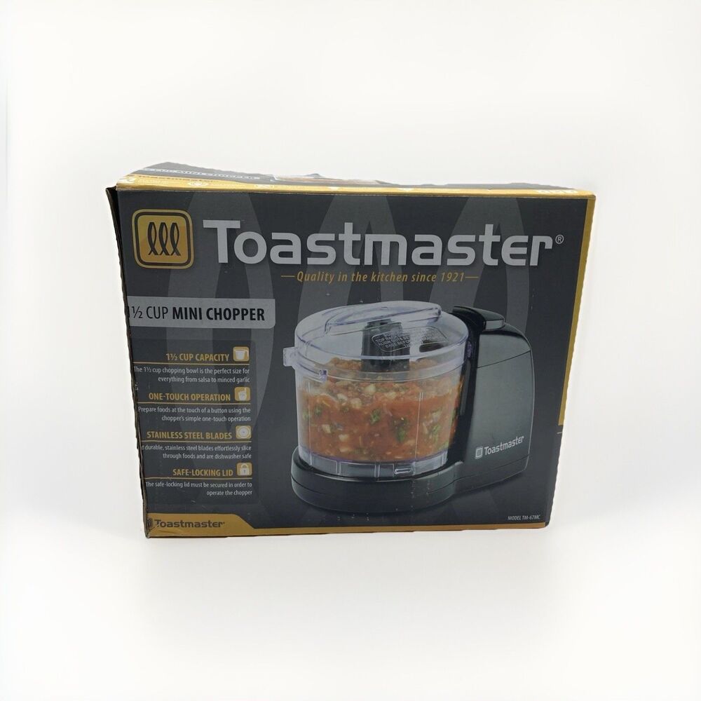 NEW Toastmaster Mini Electric Food Chopper: 1-1/2 Cup Black TM-67MC NIB